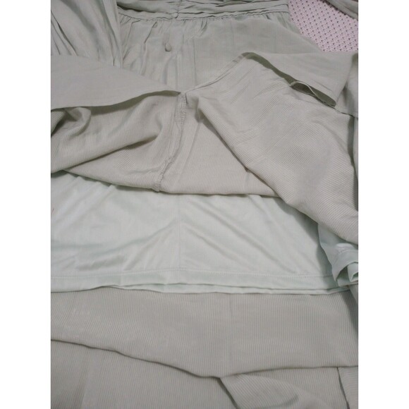 By The River Muted Mint Green Silver Accent LongSleeve Midi Dress Peasant Boho M - Picture 15 of 16